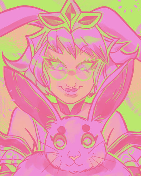 rei and a bunny rei and a bunny